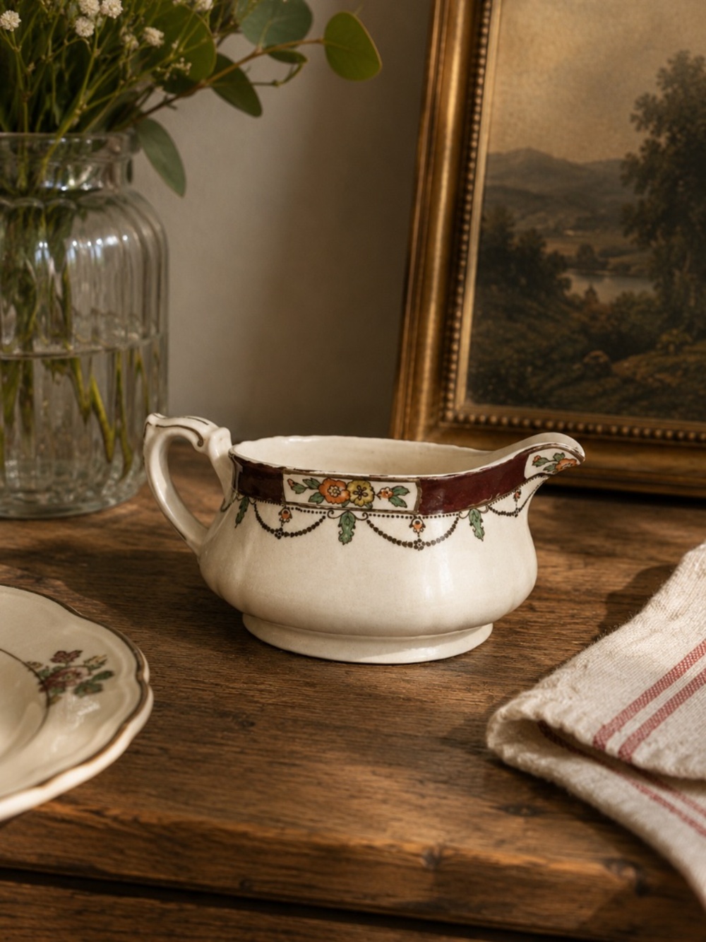 BEAUTIFUL vintage china Alfred Maekin Gravy Boat